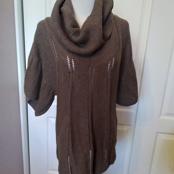 NWT BCBGMAXAZRIA SWEATER COWL NECK KNIT SHORT SLEEVE WOOL BLEND L WOMENS LARGE L - Picture 6 of 11